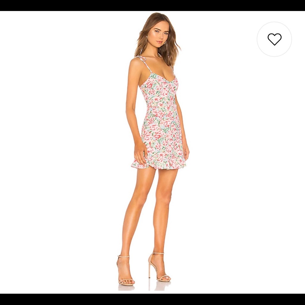 LPA Ruffle Mini Dress in Pink Blooms